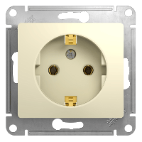 Schneider Electric. Glossa - одна розетка - бок.вых.заземл - 2P + E - 16 A - бежевый - GSL000243