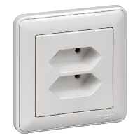 Schneider Electric. W59 РОЗЕТКА двойная под плоские вилки, 6А, в сборе, СЛОНОВАЯ КОСТЬ - RS6-253-28