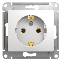 Schneider Electric. Glossa - одна розетка - бок.вых.заземл - 2P + E - 16 A - белый - GSL000143