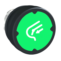 Schneider Electric. pushbutton head for harsh environment - green - with marking-legend rotated 90° - ZB4BC38027RA