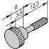 Schroff. Collar Screw, knurled Head Short (M2.5x12.3), Brass Nickel Plated - 21101749
