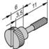 Schroff. Collar Screw, knurled head/Slotted Short - 21101106