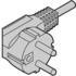 Schroff. Mains Cable SCHUKO/UTE to IEC C13 angled Grey - 60704020