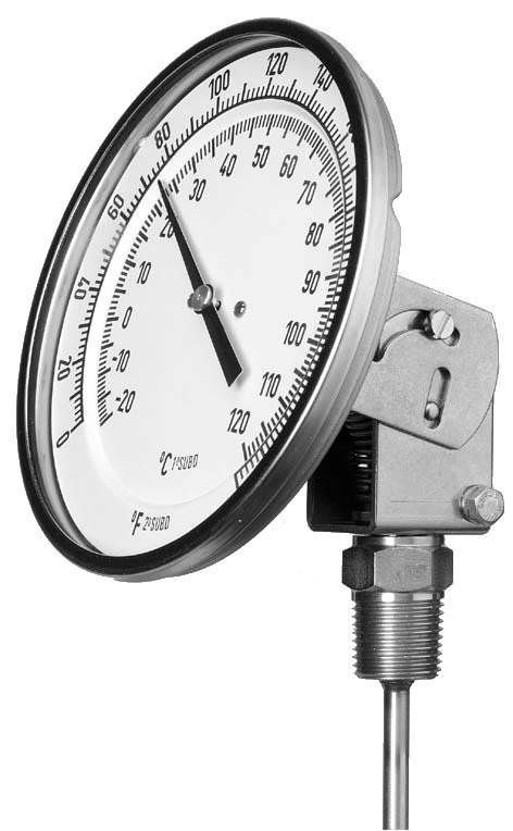 Игольчатый термометр биметаллический с вставкой промышленный max. 600 °C | TM304, TM305  tecsis