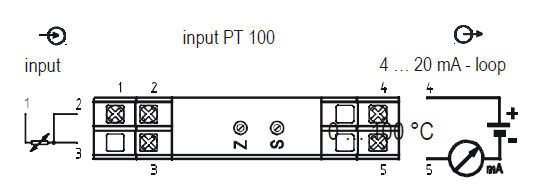 Датчик температуры на DIN-рейке RTD 4-20 мА аналоговый TET85, TET87 tecsis