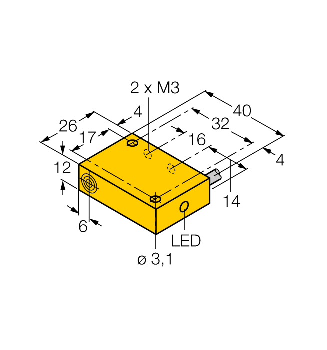 Turck. Индуктивный датчик - BI2-Q12-AZ31X - 13100