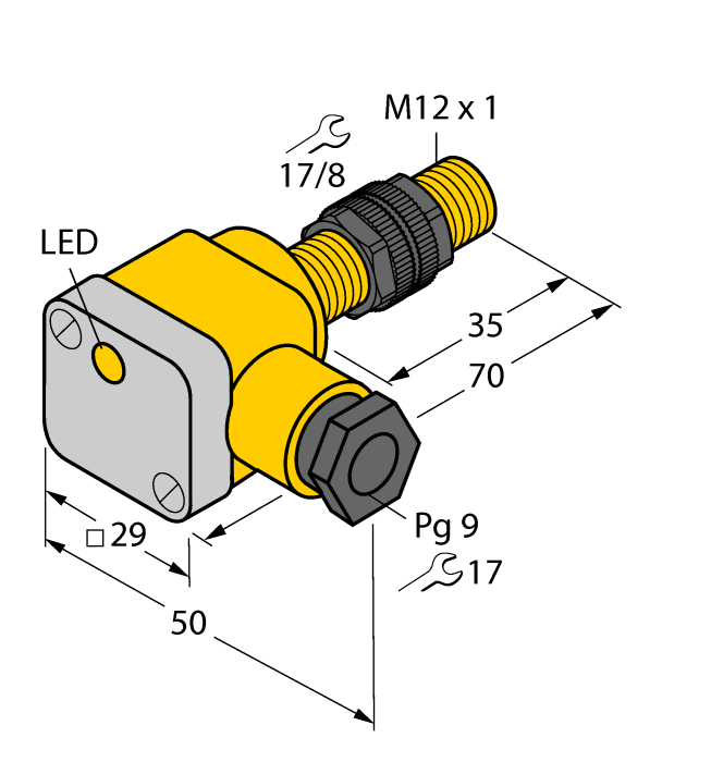 Turck. Индуктивный датчик - NI5-P12SK-Y1X - 40311