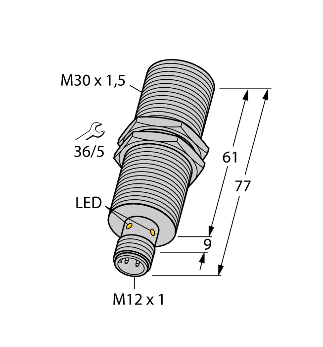 Turck. Индуктивный датчикс селективными характеристиками - BI10NF-EM30HE-AP6X2-H1141 - 1615002