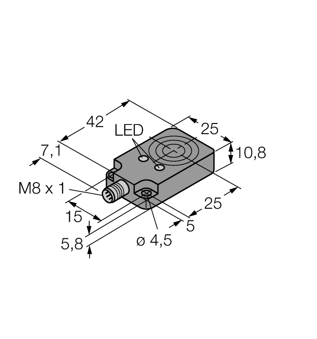 Turck. Индуктивный датчик - BI8U-Q10-AP6X2-V1131 - 1662002