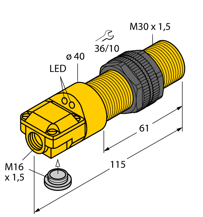 Turck. Индуктивный датчик - BI10-P30SR-FZ3X2 - 13420