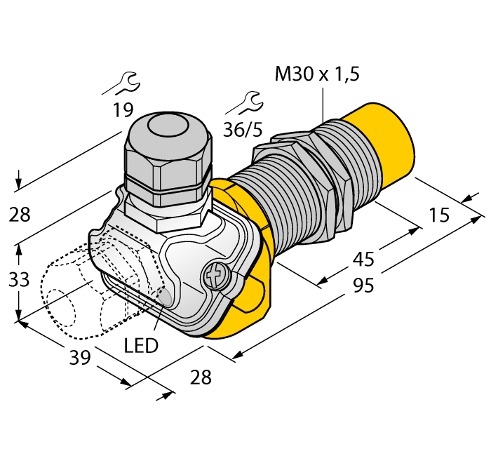 Turck. Индуктивный датчикдля пищевой индустрии - NI30U-EM30WDTC-AP6X - 1634765
