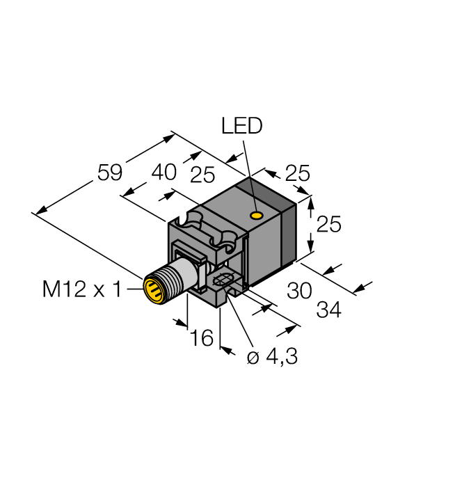 Turck. Индуктивный датчик - NI15U-CA25-AP6X2-H1141 - 1625641