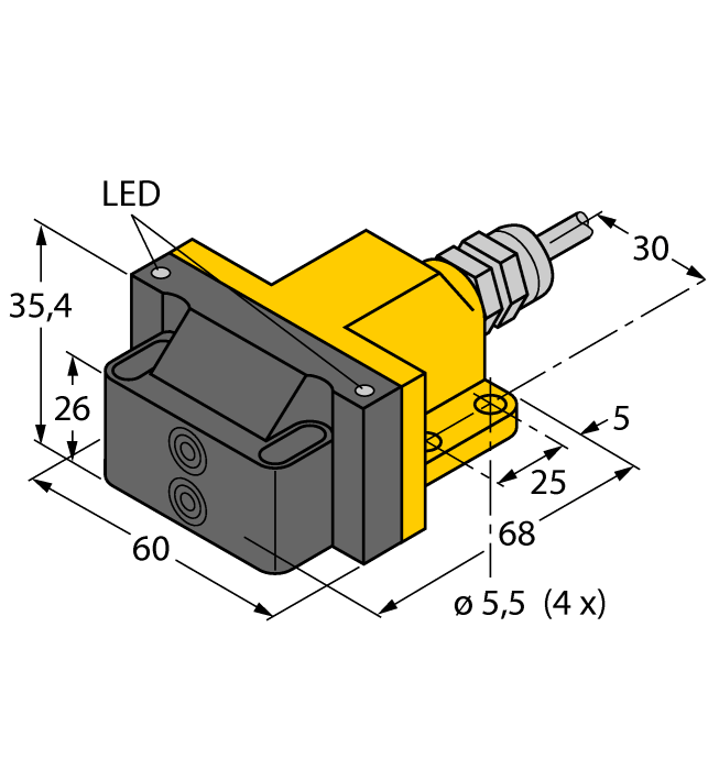 Turck. индуктивныйСдвоенный датчик для приводов вращения - NI4-DSU26-2ADZ30X2 - 4290005