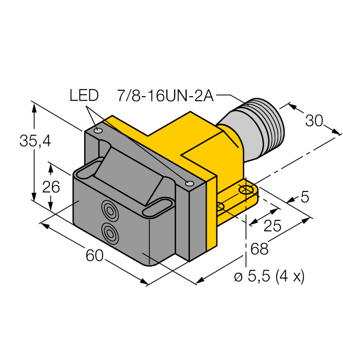 Turck. индуктивныйСдвоенный датчик для приводов вращения - NI4-DSU26-2ADZ30X2-B1151 - 4290003
