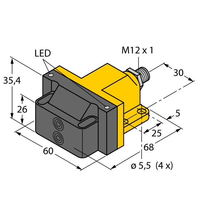Turck. индуктивныйСдвоенный датчик для приводов вращения - NI4-DSU26-2Y1X2-H1140 - 1051007