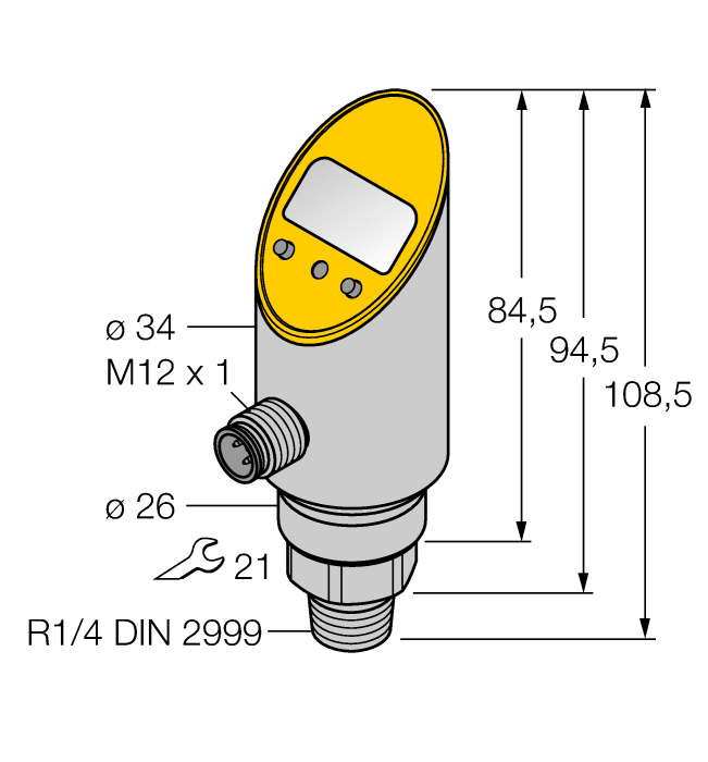 Turck. Pressure sensorс токовым и транзисторным pnp/npn дискретным выходом - PS003V-310-LUUPN8X-H1141 - 6833531
