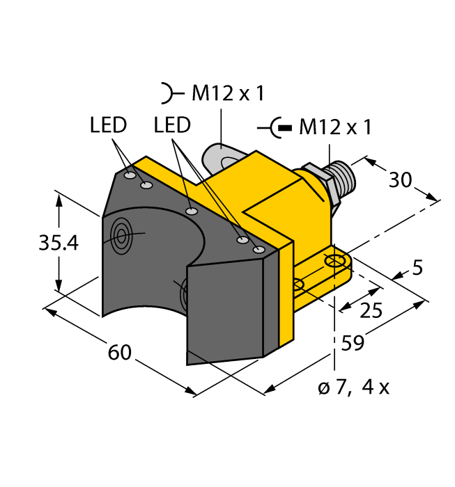 Turck. ИндуктивныйСдвоенный датчик для приводов вращения - NI4-DSU35-2DNETX5-H1150 - 1569908