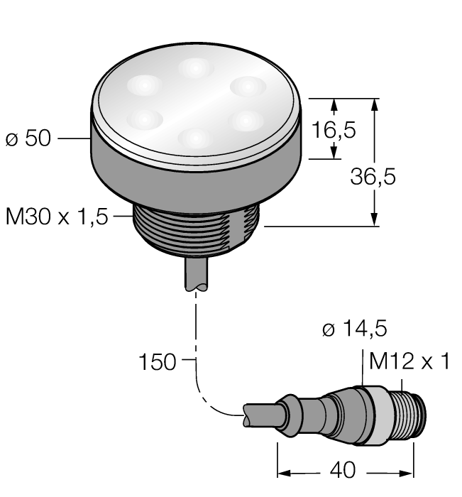 Turck. подсветка рабочего местаSpotleuchte - WL50QP - 3013482