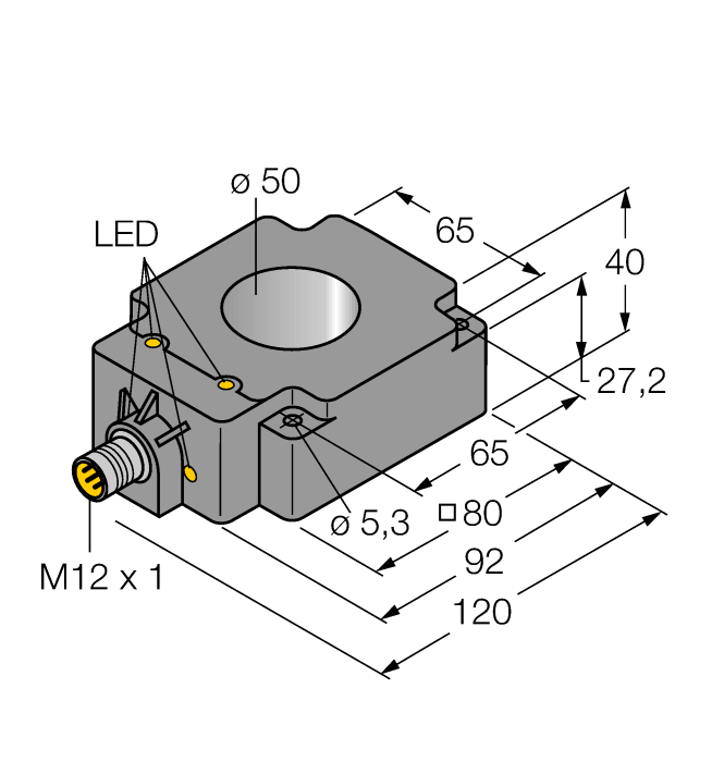 Turck. индуктивный датчикКольцевой датчик - BI50R-Q80-AP6X2-H1141 - 1407530