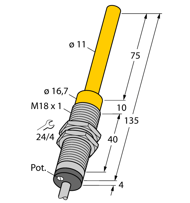 Turck. Индуктивный датчикс аналоговым выходом - WI70-M18-LIU5 - 1536600