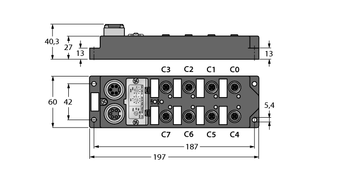 Turck. Модуль ввода/вывода I/O Module для DeviceNet8 цифровых npn/pnp-входа - FDNL-L0800-T - 6603335