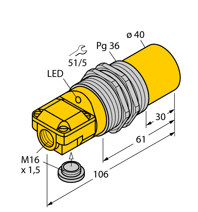 Turck. Индуктивный датчик - NI40-G47SR-FZ3X2 - 13428