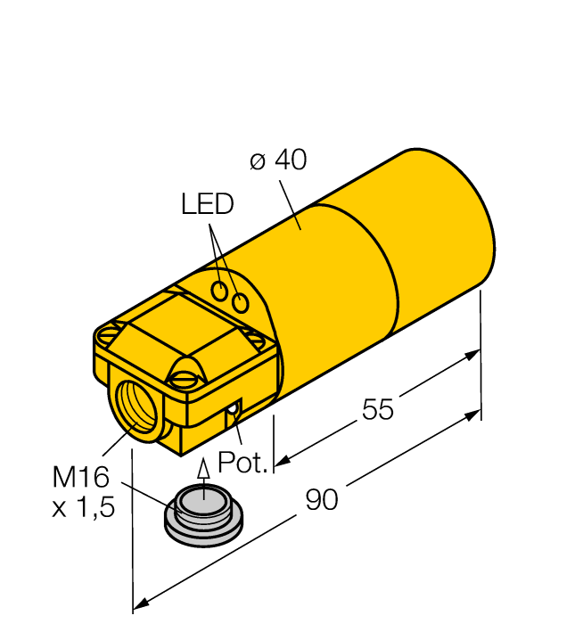 Turck. Индуктивный датчикмонитор скорости вращения - DNI30U-K40SR-AP4X2 - 1500202