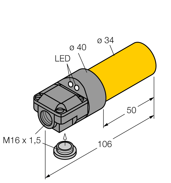 Turck. Индуктивный датчик - NI20-K34SR-VP4X2 - 1565601