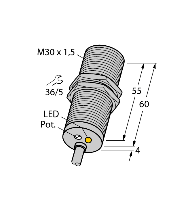 Turck. Индуктивный датчикс аналоговым и переключающим выходом - BI15-M30-LUAP6X - 4618510