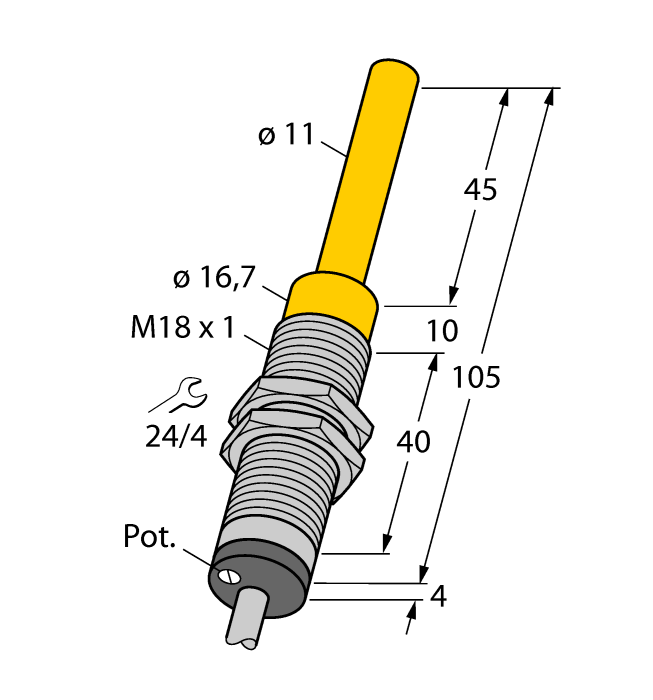 Turck. Индуктивный датчикс аналоговым выходом - WI40-M18-LIU5 - 1536603