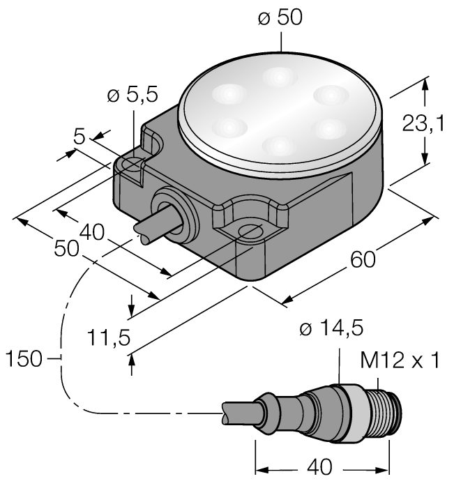 Turck. подсветка рабочего местаSpotleuchte - WL50FQP - 3010989