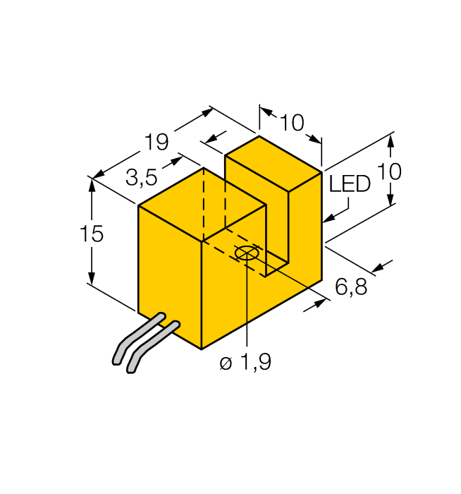 Turck. Индуктивный датчикщелевой тип - SI3,5-K10-Y1X - 40490