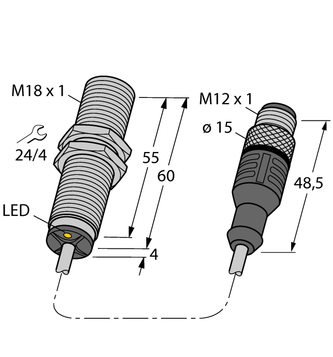 Turck. Индуктивный датчик - BI5U-MT18M-AD4X-0,3-RS4.23/XOR - 4405049