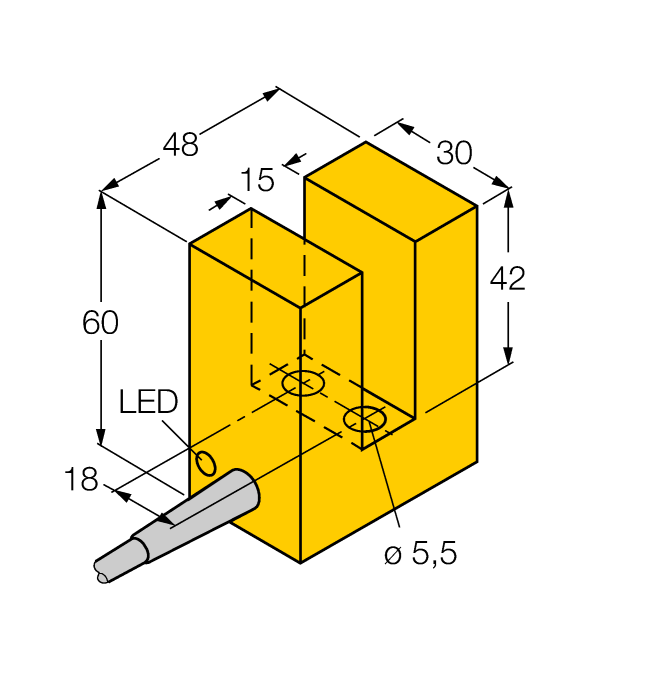 Turck. Индуктивный датчикщелевой тип - SI15-K30-Y1X - 1007601
