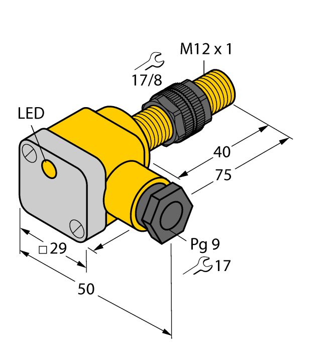 Turck. Индуктивный датчик - BI2-P12SK-AP6X - 46535
