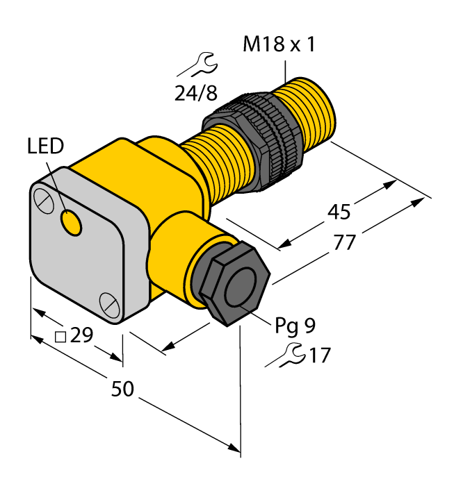 Turck. Индуктивный датчик - Ni10-P18SK-AZ3X - 43511