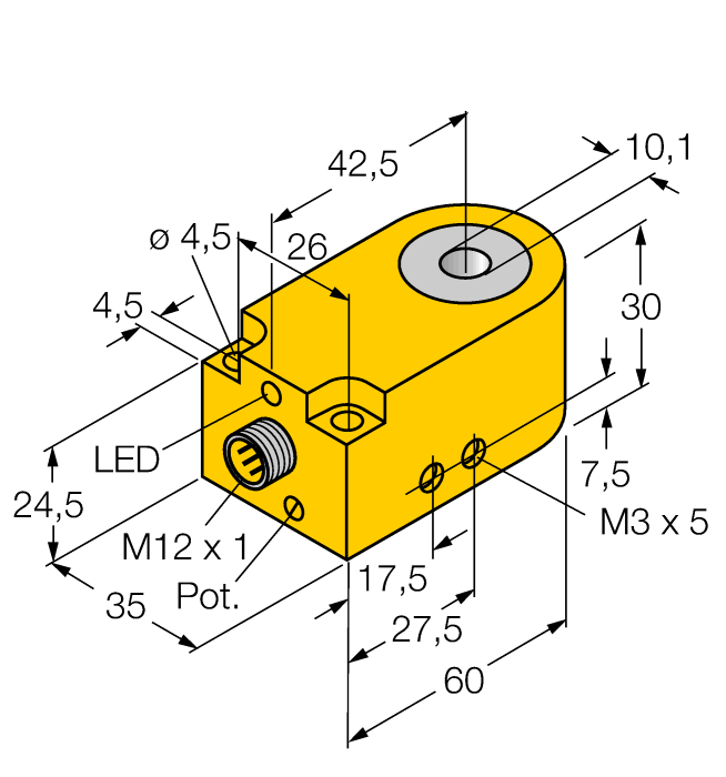 Turck. индуктивный датчикКольцевой датчик - BI10R-W30-DAN6X-H1141 - 14039