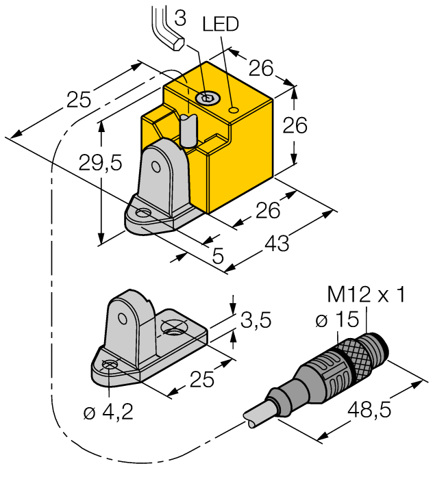 Turck. Индуктивный датчик - Bi10-QN26-AD4X-0,8-RS4.23/S90 - 4470223