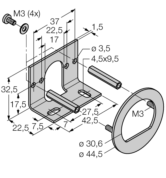 Turck. Измерение давленияАксессуары для монтажа - PK-N-MZ-001 - 6835025