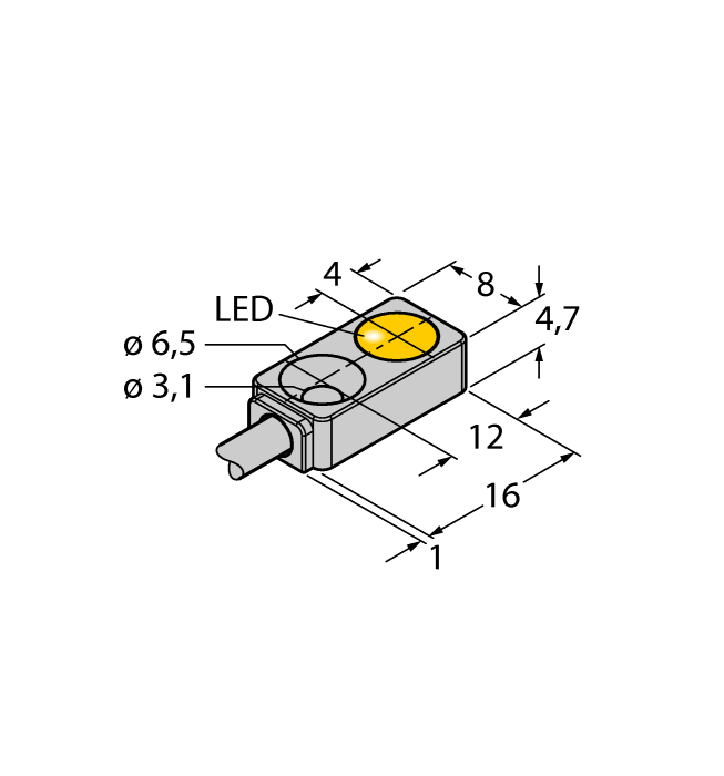 Turck. Индуктивный датчик - BI2-Q4,7-AN6X - 1614001