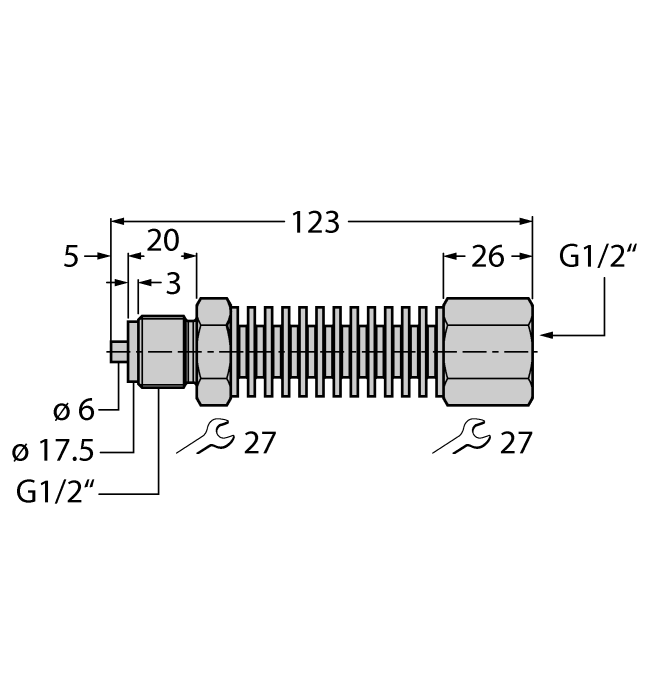 Turck. Секция охлаждения G1/2“Аксессуары для монтажа - PCS-G1/2A4 - 6835040