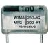 Wima. Cap Film Suppression Y2 0.0015uF 250VAC Paper 20% (13.5 X 4 X 8.5mm) Radial 10mm 110C Bulk - MPY20W1150FA00MSSD