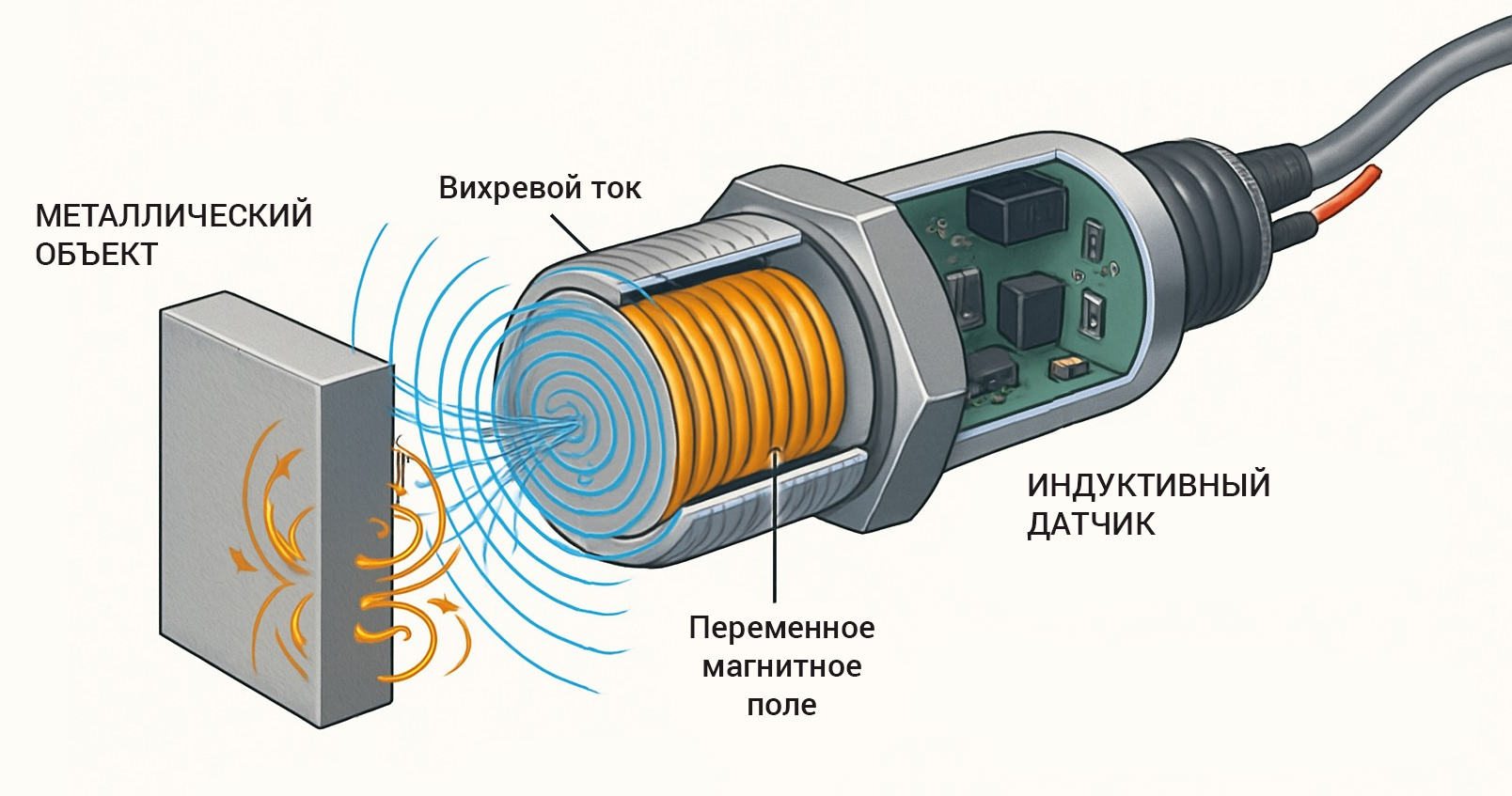 Принцип действия индуктивного датчика