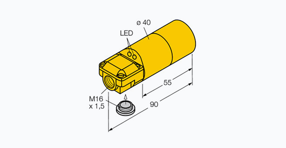 Индуктивный датчик скорости вращения Turck DNI30U-K40SR-AP4X2